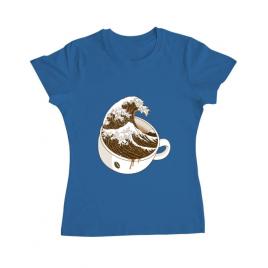 Tricou adler dama the great wave off coffee albastru azuriu