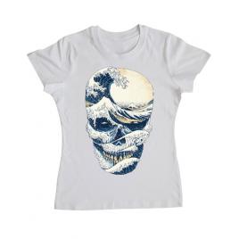 Tricou adler dama the great wave off skull alb