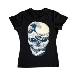 Tricou adler dama the great wave off skull negru