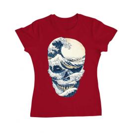 Tricou adler dama the great wave off skull rosu