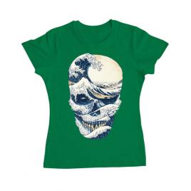 Tricou adler dama the great wave off skull verde mediu