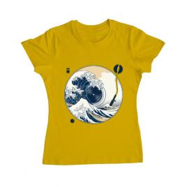 Tricou adler dama the great wave off sound galben