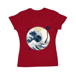 Tricou adler dama the great wave off sound rosu