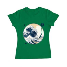 Tricou adler dama the great wave off sound verde mediu