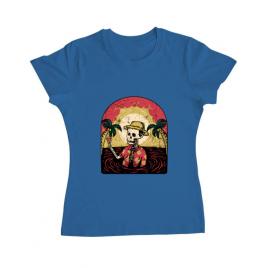 Tricou adler dama welcome to my paradise albastru azuriu
