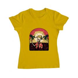Tricou adler dama welcome to my paradise galben