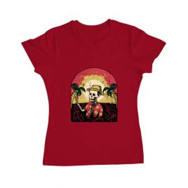 Tricou adler dama welcome to my paradise rosu