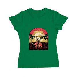 Tricou adler dama welcome to my paradise verde mediu