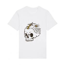 Tricou stanley stella barbat skull island alb
