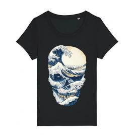 Tricou stanley stella dama the great wave off skull negru