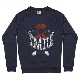 Bluza adler barbat keep smile everyday denim inchis