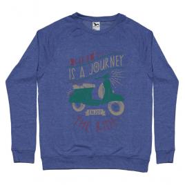 Bluza adler barbat life is a journey enjoy the ride albastru melanj