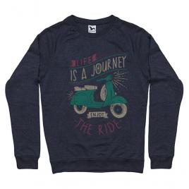 Bluza adler barbat life is a journey enjoy the ride denim inchis