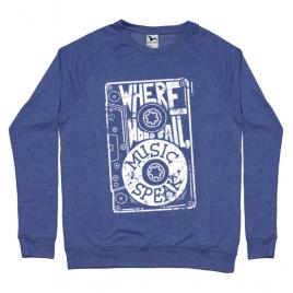 Bluza adler barbat where words fail, music speaks albastru melanj