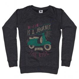 Bluza adler dama life is a journey enjoy the ride negru melanj