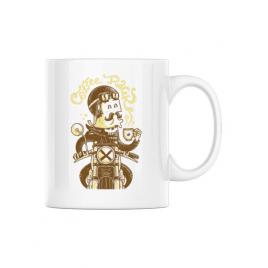Cana personalizata coffee racer alb