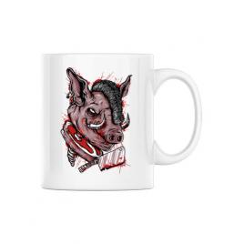 Cana personalizata pig saw alb