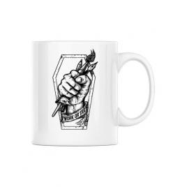 Cana personalizata work or die alb