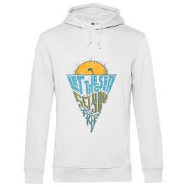 Hoodie barbat cu gluga let the sea, set you free alb