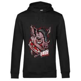 Hoodie barbat cu gluga pig saw negru