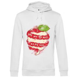 Hoodie barbat cu gluga you are the apple of my eye alb
