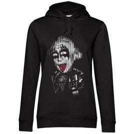 Hoodie dama cu gluga albert rockeinstein negru