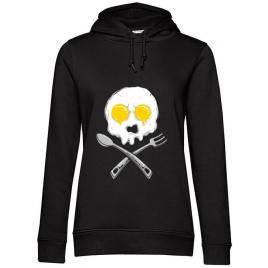 Hoodie dama cu gluga eggskull negru