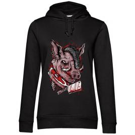 Hoodie dama cu gluga pig saw negru