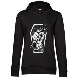 Hoodie dama cu gluga work or die negru