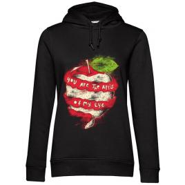 Hoodie dama cu gluga you are the apple of my eye negru