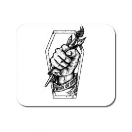 Mousepad personalizat work or die alb