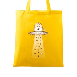 Sacosa din panza alien coffee invasion galben