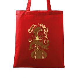Sacosa din panza coffee racer rosu