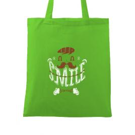 Sacosa din panza keep smile everyday verde mar