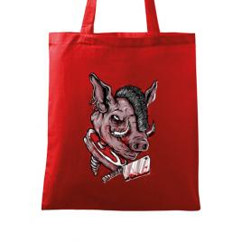 Sacosa din panza pig saw rosu