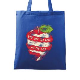 Sacosa din panza you are the apple of my eye albastru regal