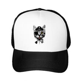 Sapca personalizata piratecat alb