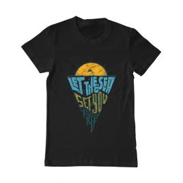 Tricou adler barbat let the sea, set you free negru