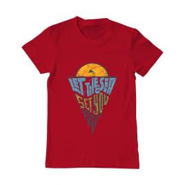 Tricou adler barbat let the sea, set you free rosu