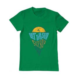Tricou adler barbat let the sea, set you free verde mediu