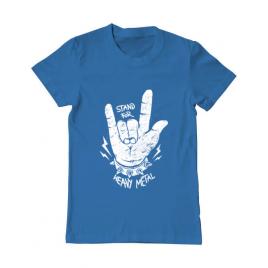 Tricou adler barbat stand for heavy metal albastru azuriu