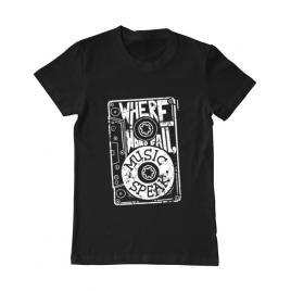 Tricou adler barbat where words fail, music speaks negru