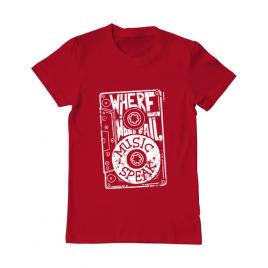 Tricou adler barbat where words fail, music speaks rosu