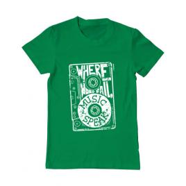 Tricou adler barbat where words fail, music speaks verde mediu