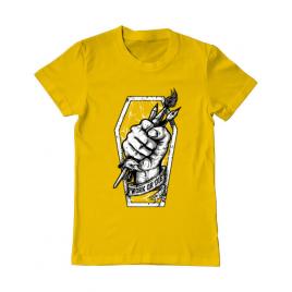 Tricou adler barbat work or die galben
