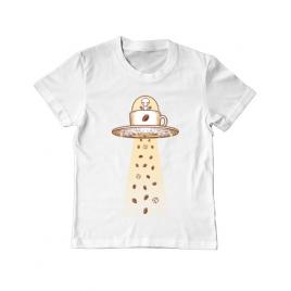 Tricou adler copil alien coffee invasion alb