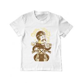 Tricou adler copil coffee racer alb