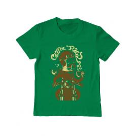 Tricou adler copil coffee racer verde mediu