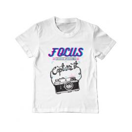 Tricou adler copil focus and than capture it alb
