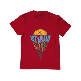 Tricou adler copil let the sea, set you free rosu